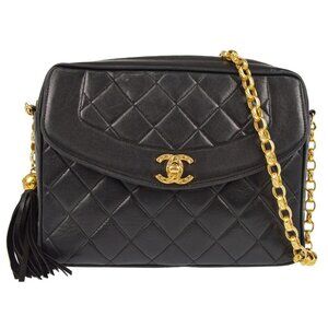 Chanel Black Lambskin Camera Bag Small X